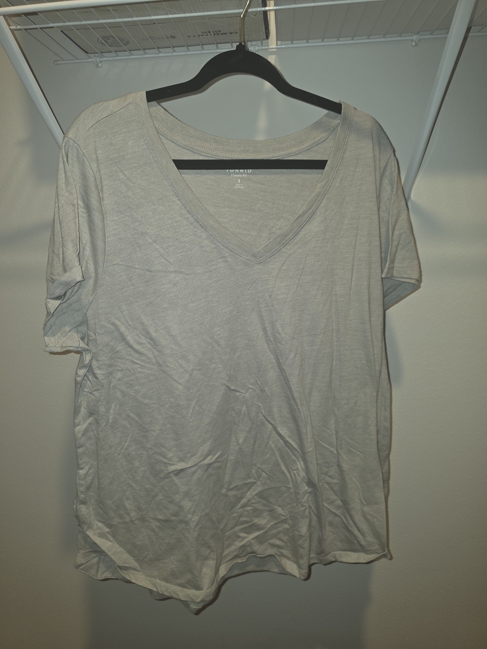 torrid V-Neck Short Sleeve Tee in Light Beige